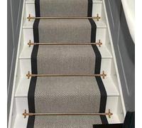 Asta per tappeti per Scale, Set di 1 Asta in Ottone per tappeti per Scale - 33 cm, aste Antiscivolo Regolabili da 71 a 112 cm per tappeti su gradini in Legno, migliorano la Sicurezza e Lo st