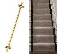 Asta per tappeto dorata con viti e staffe - Lunghezza da 24" a 40" - 1 pezzo Barre per scale in ottone per Home Theater Hotel Museo Galleria Biblioteca Tappeto runner(26inch/66cm)
