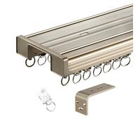 Asta per tenda a doppio binario in alluminio per montaggio a soffitto o parete, perfetta per divisorio e divisorio, soluzione per il trattamento delle finestre durevole ed elegante