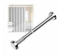 Asta per tenda a tensione regolabile, senza foratura, asta telescopica in acciaio per bagno, cucina, antiscivolo, resistente alla ruggine, 110 200 cm, argento