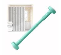 Asta per tenda a tensione regolabile, senza trapano, asta telescopica per doccia per bagno e cucina, in metallo antiruggine, antiscivolo, estensibile, 110 200 cm (verde)