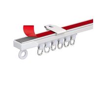 Asta per tenda autoadesiva senza fori, da 1 m a 5 m, regolabile, perfetta per soggiorno e doccia, facile da installare, set di binari per tende (1,1 m)