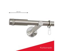 Asta per Tenda / Bastone Doppia & Singola Acciaio 19 mm SET Terminali ROLLMAXXX