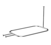 Asta per tenda da doccia a forma di cerchio, 148,1 x 61 cm, antiruggine, forma quadrata, ovale, senza cedimenti, resistente, per vasche da bagno e vasche indipendenti, resistente, facile installazione