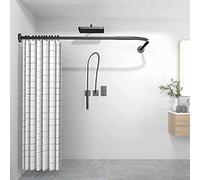 Asta per tenda da doccia a forma di L, asta angolare estensibile per installazione senza trapano, ideale per spazi privati