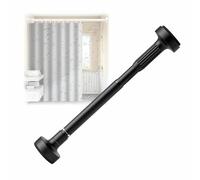 Asta per tenda da doccia a tensione regolabile, senza trapano, asta telescopica in acciaio per bagno e cucina, antiscivolo, resistente alla ruggine, si estende 110 200 cm (nero)