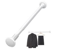 Asta per Tenda da Doccia, Asta per Tenda Bianca 50-80 cm per Doccia Estensibile Φ 27 mm Senza Trapano Regge Fino a 90 kg per Appendiabiti Telescopica in Acciaio Inossidabile, Aste Estensibi