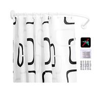 Asta per Tenda da Doccia Curva, Asta per Tenda da Doccia a Forma di L, Asta Regolabile per Angolo Bagno, Montaggio a Parete con Tensione, Installazione Senza Foratura, da 70 a 95 × da 90 a 1