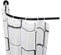 Asta per tenda da doccia curva regolabile a forma di L, senza trapano, asta di tensione espandibile, antiruggine, soluzione angolare per bagno per una facile installazione e ottimizzazione dello