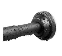Asta per tenda da doccia nera opaca, 101-180 cm, senza foratura, tensione regolabile, asta per tenda da doccia in acciaio inox, diametro 2,5 cm, antiscivolo, non arrugginisce
