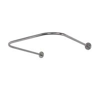 Asta per Tenda da Doccia Regolabile, antiruggine, Curva, a Tensione, Nichel Spazzolato, Senza Foratura, in Acciaio Inossidabile, Estensibile a Forma di U per Angolo Bagno con Tenda - 90°