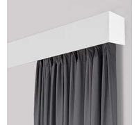 Asta per tenda da soffitto in alluminio, 5,5 m, elegante asta mantovana con copertura, kit per cucina, soggiorno e finestre a golfo, soluzione durevole per il trattamento delle finestre