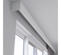 Asta per tenda di alta qualità con rulli silenziosi, 2 m, in metallo, montaggio a parete/soffitto, copertura bianca per un funzionamento regolare, ideale per la decorazione della casa