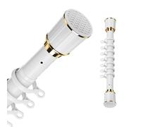 Asta per Tenda Estensibile 110-200cm 210-300cm 360-450cm Bastoni Tende a Pressione Allungabili, Asta Telescopica Fissaggio senza trapano né vitio per Bagno Armadio Terrazza(Bianco,410-490cm)