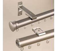 Asta per tenda in alluminio, 3,5 m, versatile, montaggio a soffitto e parete, sistema di scorrimento liscio, per tende da doccia e divisori, finitura grigia