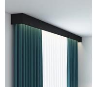 Asta per tenda regolabile 3 in 1 a doppio binario - Telaio in alluminio nero per soffitto, soluzione per la privacy facile da installare, 110 cm per uso domestico e ufficio