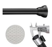 Asta per tenda regolabile a molla, 35,5 cm, antiscivolo, in acciaio inox, per doccia, camera da letto e cucina, senza trapano, facile da installare, elegante nero (129,5 cm 223,5 cm)