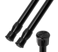 Asta per tenda regolabile, binario in acciaio al carbonio nero telescopico a molla per tenda da doccia senza foratura asta a tensione per bagno armadio cucina balcone (25-40 cm*2)