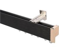 Asta per tenda regolabile in alluminio nero da 1,4 m, per montaggio a parete e soffitto, perfetta per soggiorno e camera da letto, si estende da 1 m a 6 m e decorazione elegante.