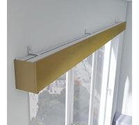 Asta per tenda silenziosa a rullo, 2,6 m, in metallo, montaggio a parete/soffitto per un elegante trattamento delle finestre, finitura dorata e design elegante, perfetto per la decorazione della casa