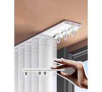 Asta per tenda ultra sottile per montaggio a soffitto 4,9 mm, binario piatto per finestre (193,9 m), ideale per cucina, bagno e camera da letto, lunghezza personalizzata (10,4 m)