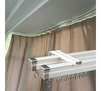 Asta per tende a doppia fila resistente con accessori Asta curva per tende veneziane per soggiorno Robusto hardware per drappeggi per una facile installazione e arredamento elegante.