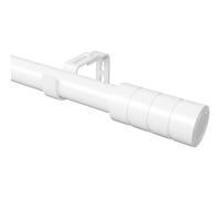 Asta per tende bianca Barra per tende estensibile Aste per tende Barra per tende con supporti regolabili per soggiorno, camera da letto, diametro 25mm, 72-125cm (bianco)