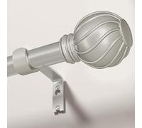 Asta per tende color argento, lunghezza 80-292 cm, stile vintage, allungabile, montaggio a soffitto, diametro 22 mm, in metallo, quasi pieghevole, decorativa, 2 m, per camera da letto, soggiorno o