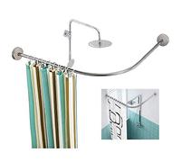 Asta per Tende da Doccia Angolare L Shaped Telescopica Barra Bastone Tenda Doccia A Pressione 304 Acciaio Inossidabile per Bagno Negozio di Abbigliamento (Size : 70 to 95 x 70 to 95cm)