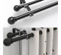 Asta per tende doppia, le tende trasparenti e in tessuto non interferiscono l'una con l'altra, design della testata piccolo e rotondo, elegante e generoso, robusto e portante, materiale rinforzato, ad