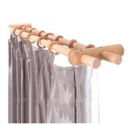 Asta per tende in legno massello regolabile 1,8 opzioni a doppio e singolo palo staffe resistenti Design ispessito ad alta capacità di carico perfetto per l'arredamento della casa.