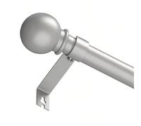 Asta per tende in metallo argento stile romantico con punta rotonda piccola, design elegante, facile installazione, adatta a vari tipi di finestre 141 cm,112 cm,201CM,231CM,171 cm,261 cmFerro