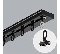 Asta per tende industriale 5 m 16FT Montaggio a soffitto o parete Sistema di binari in alluminio Nero Moderno Hardware per drappeggi per la decorazione domestica Soluzione versatile per appendere