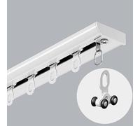 Asta per tende industriale Set di binari per tende da soffitto in alluminio per montaggio a soffitto o parete 2 m 6.5FT Bianco Design moderno per la decorazione della casa
