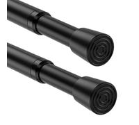 Asta per tende senza foratura, 68 - 100 cm, asta di serraggio per tende, telescopica, per il morsetto, 100 cm, colore nero, asta telescopica, senza fori