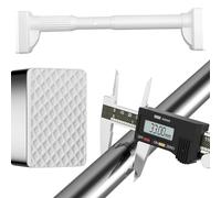 Asta per tende, senza praticare fori, 410-500 cm, 360-450 cm, 310-400 cm, senza fori, antiscivolo, asta telescopica, per bagno, armadio, finestra, divisorio, bianco