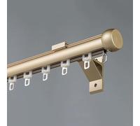 Asta per tende Sistema di binari a parete Facile da installare Rotelle silenziose Ideale per soggiorno, camera da letto, ufficio e divisori interni(Gold,1.6m/5.3ft)