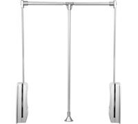 Asta regolabile per armadio, resistente, 49-122 cm, organizer per appendiabiti in alluminio per armadio, sistema di archiviazione salvaspazio con binario di sollevamento