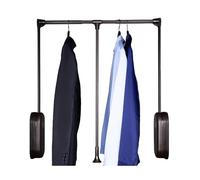 Asta retrattile per armadio, smorzamento armadio, capacità 24,9 kg, altezza regolabile 66-88,9 cm, ideale per piccoli spazi, facile da sollevare e riporre