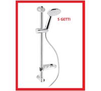 Asta Saliscendi Colonna Doccia Soffione acciaio inox cromato doccetta 5 getti B