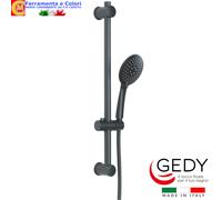 Asta Saliscendi Nero Opaco 60Cm GEDY Doccia Doccetta INOX Moderna 3 Getti