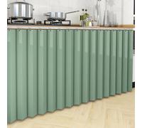Asta scorrevole antipolvere per mobili da cucina verdi, autoadesiva e senza trapano, 140 x 100 cm, perfetta per riporre sotto il lavello, facile installazione, elegante decorazione per la casa.