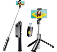 Asta Selfie Bluetooth 3 in 1 Mini Treppiede Smartphone Monopiede Stick Telescopico con Telecomando Materiale Lega di Alluminio per iPhone 15 14 13 12 11 Pro Max/XS/XR/X/8 Samsung, Huawei