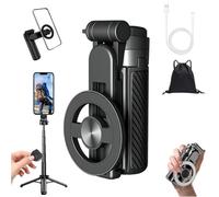 Asta selfie magnetica multifunzionale 4 in 1, treppiede per telefono con rotazione a 360° e telecomando, supporto per telefono portatile estensibile con treppiede magnetico per casa, viaggi