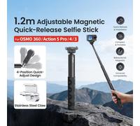 Asta Selfie Stick 120cm Sgancio Rapido per DJI Osmo Action 5 Pro 4 3 Insta360 Go