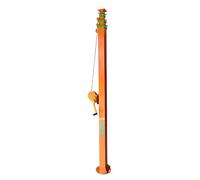 Asta Sollevamento Telescopica Argano Manuale 3-10M,albero Portatile In Acciaio Zincato Autobloccante,flangia Superiore Quadrata Con Alette Montaggio Laterale,flangia Base Montaggio Rotonda(7M4)