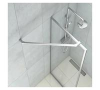 Asta stabilizzatrice per Box Doccia Diamond Design, 50 cm, Colore Argento, con Supporto da Parete a Vetro e Morsetto Rettangolare per Bagno e Acquario.