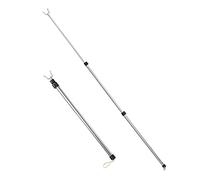 Asta stendibiancheria retrattile, 127 cm, asta regolabile per armadio, manico telescopico in acciaio, adatto per guardaroba, stendibiancheria, grucce (grigio)
