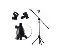 ASTA SUPPORTO PER MICROFONO PROFESSIONALE CON PINZA INNESTO TREPPIEDI REGOLABILE