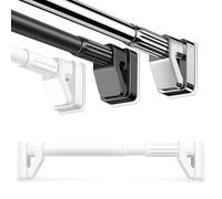 Asta telescopica 70-490cm, Asta per Tenda da Doccia estensibile, Bastone Tenda a Pressione senza foratura, Bastone Tenda Doccia antiruggine per bagno, finestre, cucina, camera da letto(Bianco,100-170c